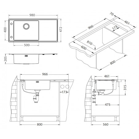 Kuchyňský dřez Alveus Stricto 30, pravý
