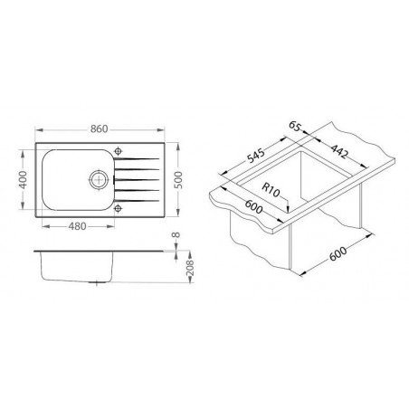 Kuchyňský dřez Alveus Glassix 40 UP černá/satin