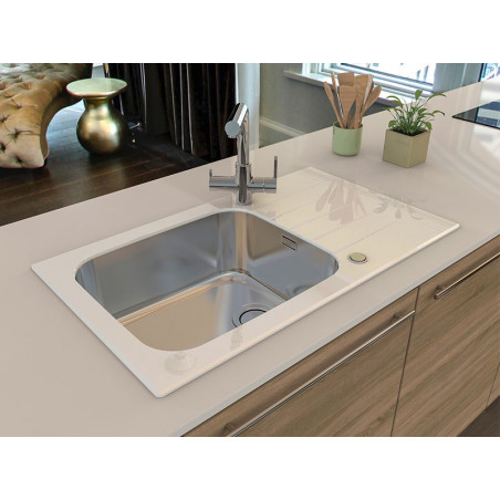Kuchyňský dřez Alveus Glassix 40 UP bílá/satin