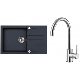 Set Alveus (dřez Rock 130 Twilight 05 + baterie Elza Kartáčovaná ocel)