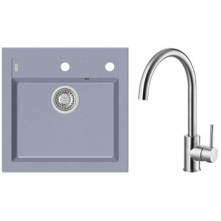 Set Alveus (dřez Formic 20 Steel 04 + baterie Elza Kartáčovaná ocel)