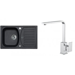 Set Alveus (dřez Record 30 Black 91 + baterie Reno Chrom)