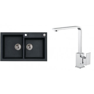 Set Alveus (dřez Rock 90 Black 91 + baterie Reno Chrom)