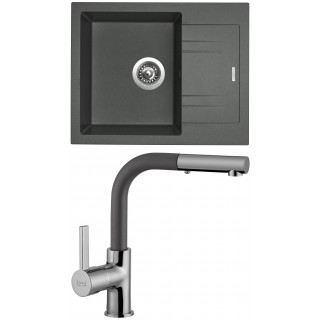 Set Sinks (dřez Linea 600 Titanium 72 + baterie Enigma S Titanium 72)