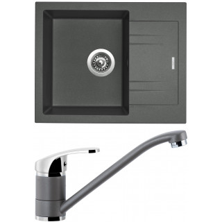 Set Sinks (dřez Linea 600 Titanium 72 + baterie Pronto Titanium 72)