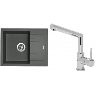 Set Sinks (dřez Linea 600 Titanium 72 + baterie Mix 350 P Chrom - lesklý)