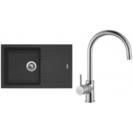 Set Sinks (dřez Linea 780 N Granblack 30 + baterie Vitalia Chrom)