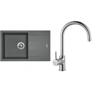 Set Sinks G4272 (dřez Linea 780 Titanium 72 + baterie Vitalia Chrom - lesklý)