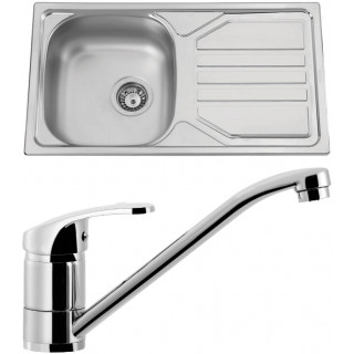 Set Sinks N45 (dřez Okio 780 V 0,5 mm matný + baterie Pronto Chrom - lesklý)