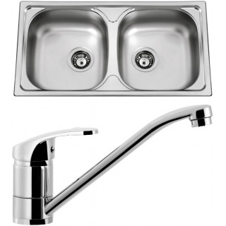 Set Sinks (dřez Okio 780 DUO + baterie Pronto Chrom)