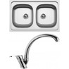Set Sinks (dřez Classic 800 DUO 0,6 mm, matný + baterie Evera Chrom) Set Sinks (dřez Classic 800 DUO 0,6 mm, matný + baterie Evera Chrom)