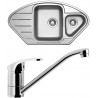 Set Sinks (dřez Lotus 945.1 V 0,8 mm, leštěný + baterie Pronto Chrom)