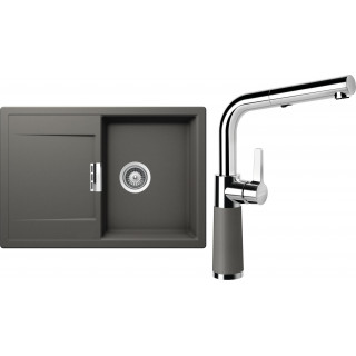 Set Schock S6-7 (dřez Mono D-100S Silverstone + baterie SC-540.120 Silverstone)