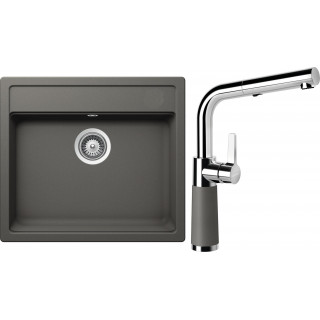 Set Schock S10-7 (dřez Mono N-100 Silverstone + baterie SC-540.120 Silverstone)