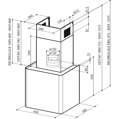 Komínová digestoř Faber Lithos EG6 WH A45, nerez/bílá lesklá