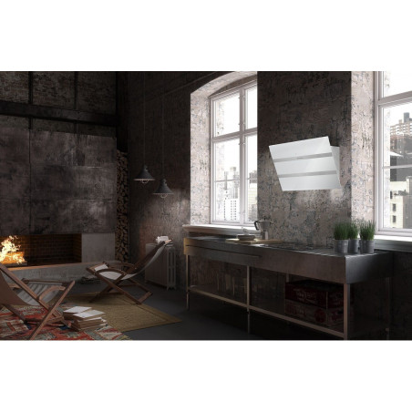 Komínová digestoř Faber Steelmax EV8 WH/X A55, bílá/bílé sklo