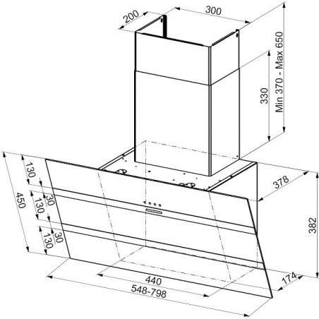 Komínová digestoř Faber Steelmax EV8 WH/X A55, bílá/bílé sklo