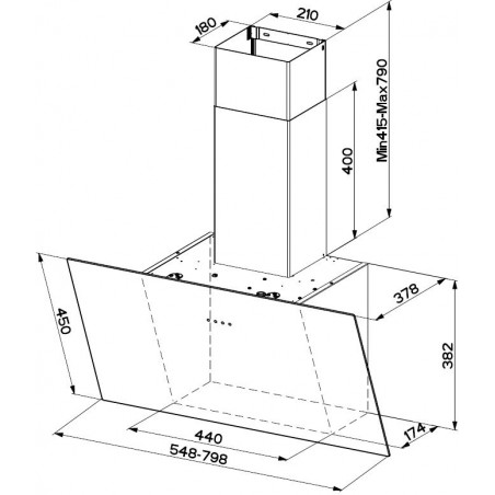 Komínová digestoř Faber Tweet EV8 WH A55, bílá/bílé sklo
