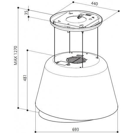 Lustrová digestoř Faber Belle Plus GOLD/DG MATT, teplá titanová/tmavě šedá mat