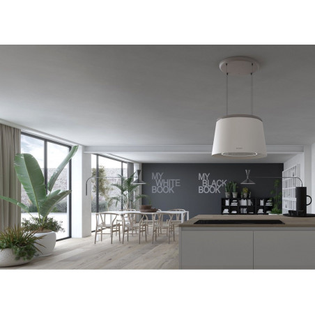 Lustrová digestoř Faber Celine Plus WW/CG MATT, bílá mat/cementově šedá mat