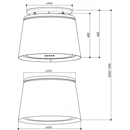 Lustrová digestoř Faber Celine Plus WW/CG MATT, bílá mat/cementově šedá mat