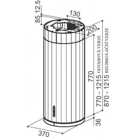 Ostrůvková digestoř Faber Corinthia Isola WH MATT/TS A37, bílá mat/tibetské stříbro