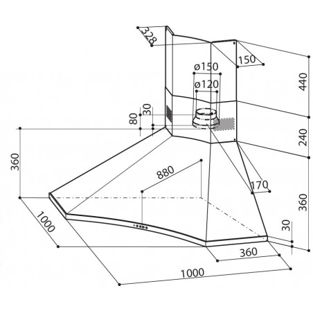 Rohová digestoř Faber Solaris EG6 X A100, nerez Rohová digestoř Faber Solaris EG6 X A100, nerez