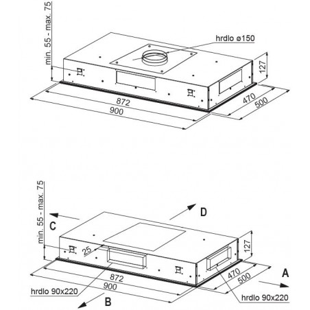Stropní digestoř Faber Heaven Glass 2.0 WH A90 RB, bez motoru, bílé sklo