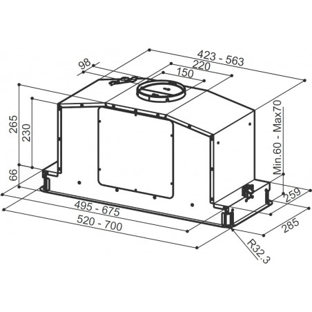Vestavná digestoř Faber In-Light EV8 WH MATT A52, bílá mat