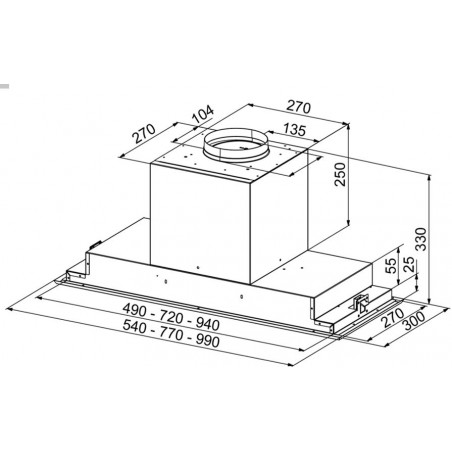 Vestavná digestoř Faber Victory 2.0 X A54, nerez