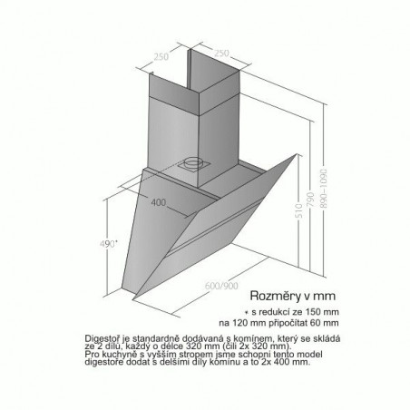 Odsavač par Cata Empire VIP KD 519090, dálkové ovládání