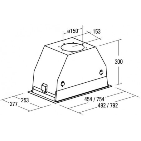 Odsavač par Cata GC DUAL 75 Bílé sklo