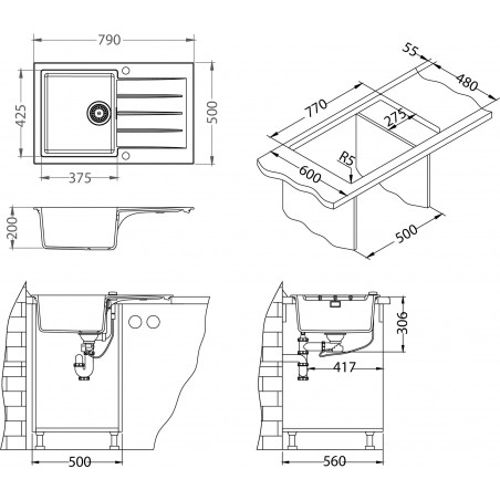 Kuchyňský dřez Alveus Cadit 20 Terra 22