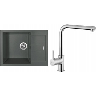 Set Sinks (dřez Amanda 650 Titanium 72 + baterie Elka Chrom - lesklý)