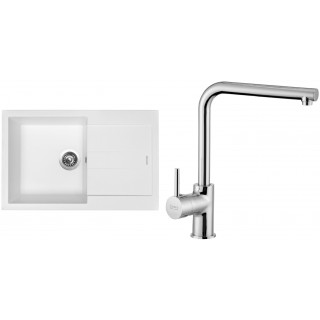 Set Sinks (dřez Amanda 780 Milk 28 + baterie Elka Chrom - lesklý)