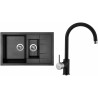Set Sinks (dřez Crystal 780.1 Metalblack 74 + baterie Vitalia Metalblack 74)