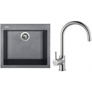 Set Sinks G9472 (dřez Cube 560 Titanium 72 + baterie Vitalia Chrom - lesklý)