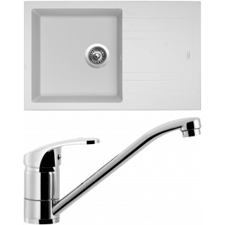 Set Sinks (dřez Linea 780 Milk 28 + baterie Pronto Chrom - lesklý)