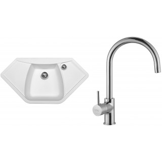Set Sinks G17428 (dřez Naiky 980 Milk 28 + baterie Vitalia Chrom - lesklý)
