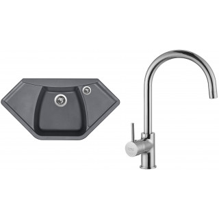 Set Sinks G17472 (dřez Naiky 980 Titanium 72 + baterie Vitalia Chrom - lesklý)