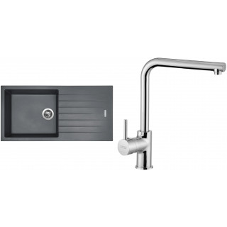 Set Sinks (dřez Perfecto 1000 Titanium 72 + baterie Elka Chrom - lesklý)