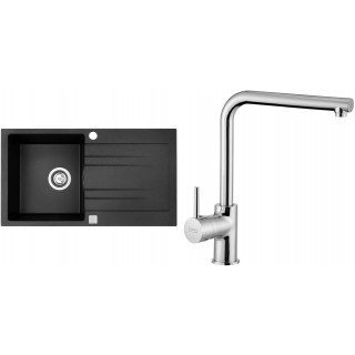 Set Sinks G4030XC (dřez Rapid 780 XC Granblack 30 + baterie Elka Chrom - lesklý)