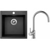 Set Sinks (dřez Viva 455 Metalblack 74 + baterie Vitalia Chrom)