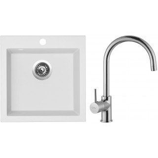 Set Sinks G228 (dřez Viva 455 Milk 28 + baterie Vitalia Chrom - lesklý)