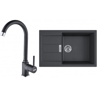Set Franke T90Č (dřez S2D 611-78 XL Černá + baterie FP 9000.099 Grafit)