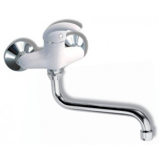 Kuchyňská, koupelnová baterie Metalia 55 55074/T.1 Bílá - Chrom, plná páčka, 100 mm - VÝPRODEJ