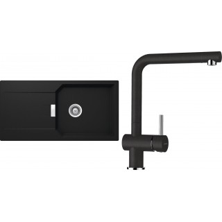 Set Schock S18-3 (dřez Manhattan D-100L Onyx + baterie Epos Onyx)