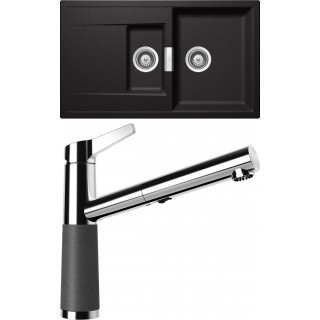 Set Schock S8-5 (dřez Mono D-150 Stone + baterie SC-510.120 Stone)