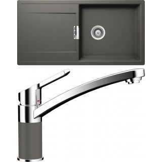 Set Schock S9-3 (dřez Mono D-100L Silverstone + baterie SC-90 Silverstone)