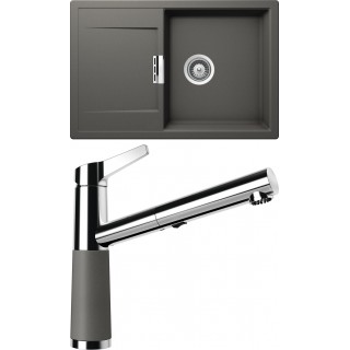 Set Schock S7-5 (dřez Mono D-100 Silverstone + baterie SC-510.120 Silverstone)